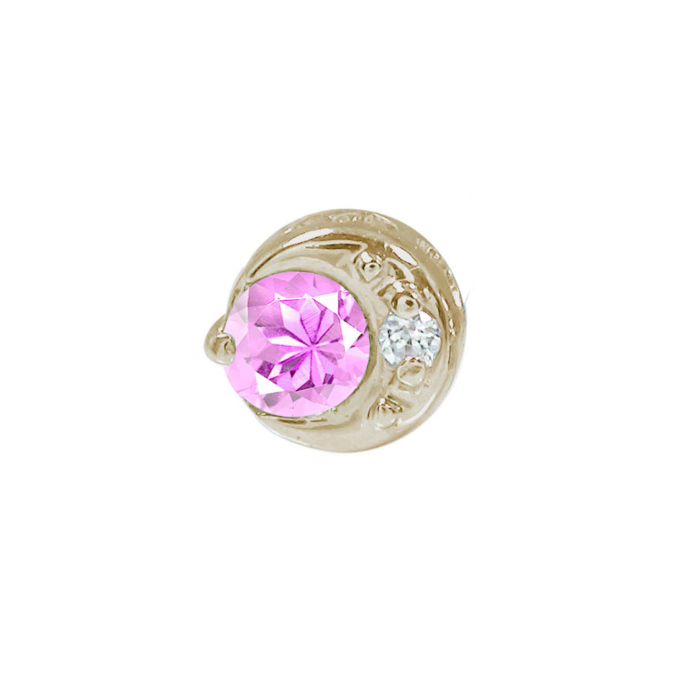 ピアス 片耳 10金 レディース ピンクサファイア 月 太陽 地球 片耳ピアス k10 10k 9月 誕生石 母の日 花以外 彼女 妻 贈り物 2026