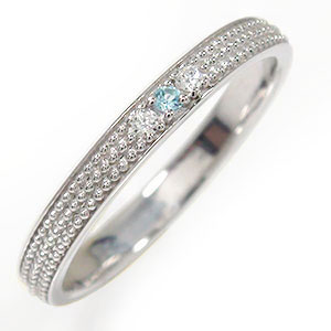リング ブルートパーズ プラチナ 11月 誕生石 マリッジリング ミルグレイン 結婚指輪 指輪 レディース 送料無料 母の日 花以外 彼女 妻 贈り物 2026