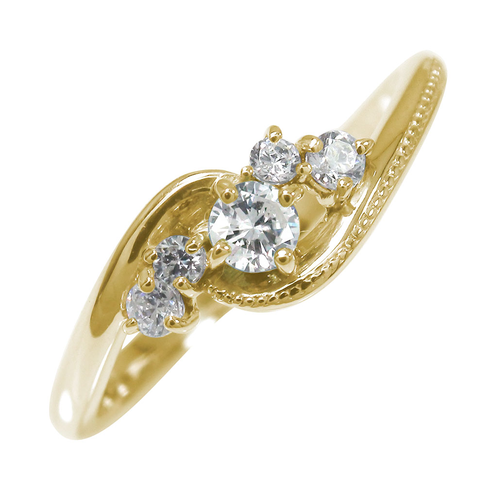 送料無料 絆 10金 誕生石 ピンキーリング ダイヤモンド ミル 結婚指輪 婚約指輪 エンゲージリング 母の日 花以外 Andapt Com