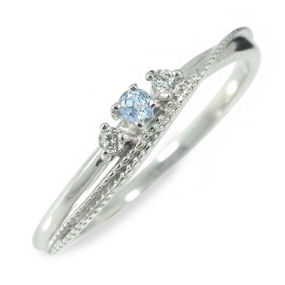 楽天市場】Pt900 アクアマリン ダイヤモンド リング指輪 プラチナ