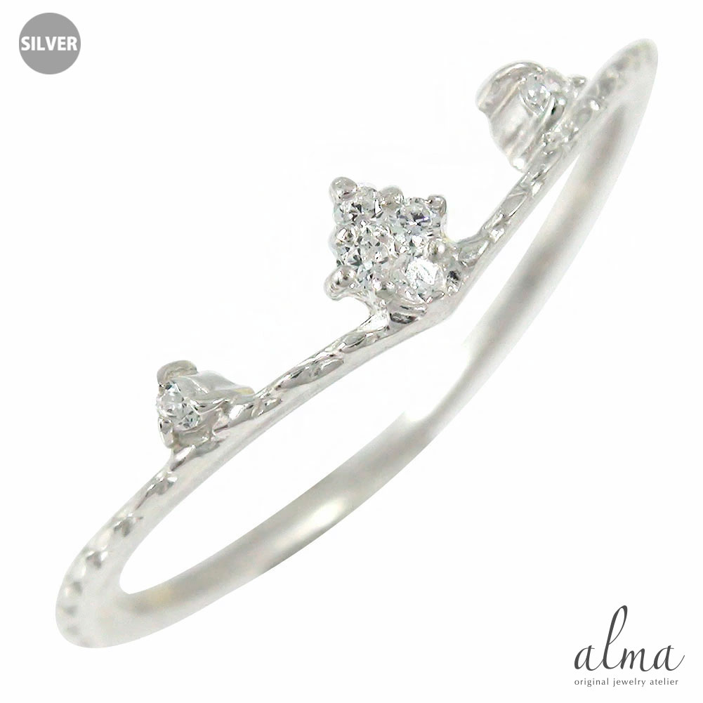 リング ミル ひし形 ダイヤモンド 指輪 silver シルバー925 スターリングシルバー 4月 誕生石 送料無料 プレゼント 花以外 彼女 妻 贈り物 2025｜リングと誕生石のお店 アルマ 12,600円