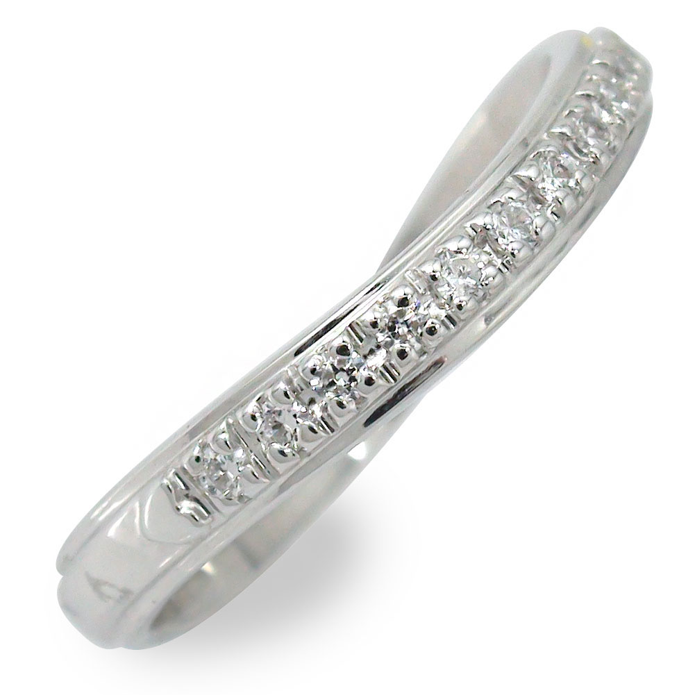 リング 指輪 ハーフエタニティ プラチナ ダイヤモンド ピンキー 0.22ct 指輪 ウェーブ レディース4月 誕生石 送料無料 母の日 花以外 彼女 妻 贈り物 2026|リングと誕生石のお店 アルマ
