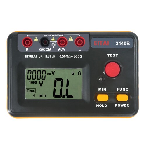 EITAI3440B デジタル不成立踏みとどまる計、メガー、500V /1000V /2500V、0.5M[オーム]～50G[オーム]、AC 0V～600V、製造会社直販、不成立テスター、メガオーム計、メガテスター、不成立踏みとどまる位置づける、AC起電力位置づける