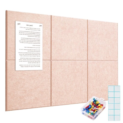 ZITUZY 6 個 コルクボード, 60×90 cm DIYコルクボ, コルクボード 壁掛け, 学校、家庭、キッチン、オフィスに適しています (ピンク)