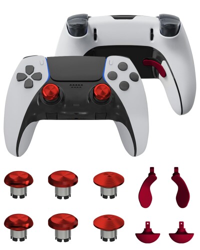 PS5 Edgeコントローラー用メタルサムスティック、メタルバックパドルトリガーボタンジョイスティック、PS5デュアルセンスコントローラー用交換用アクセサリーパーツ、アナログジョイ