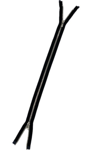 Y.K.K エクセラ オープンファスナー 逆開 3号 ダブル ニッケル シルバー EXCELLA (ニッケル, 100cm, 1, ブラック(#580))