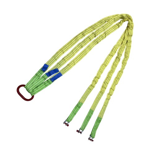 3本吊りスリングベルト3.0m 耐荷重5.0t 高豪然たるポリエステルヤーンベルト幅6.5糎 吊り具 ネジシャックル式 (3leg-5T*3M)