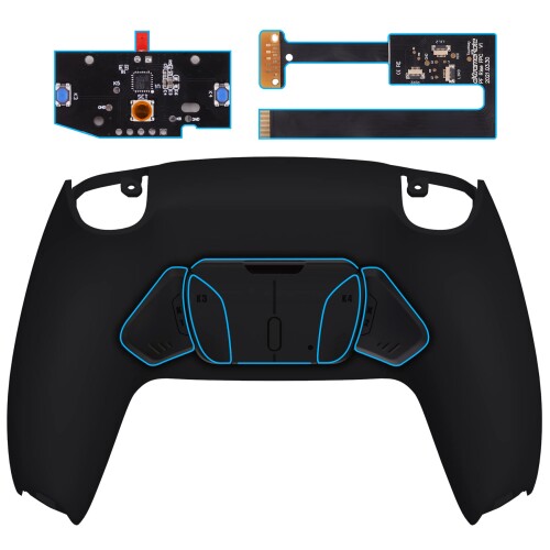 eXtremeRate ps5コントローラーBDM-010&BDM-020に対応用プログラムできる背面パドルRISE4リマップキット、純色プラスティック製ps5コントローラーに対応用アップグレードボードと再設計された