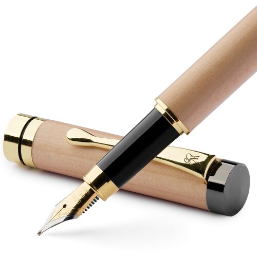 Wordsworth \u0026 Black\u0027s 御前上等竹製筆仕掛ける - 中字書き込み先、差し上げ物入れもの入り口・入口；インキ薬莢6本、インキ置き換え用変換器付き添い人 - ジャーナリング、表意文字、下書き、木目細か