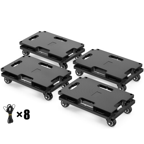 SOLEJAZZ 連結平台車 台車 4個セット 耐荷重 200kg 27×40cm 縦横連結可能 キャスター付き 滑り止め 軽量静音 固定ロープ付き|アルメリアセカンドストア