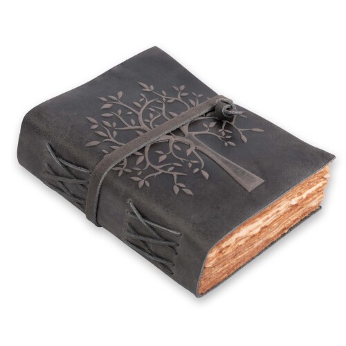 LEATHER VILLAGE Tree of Life 逐次刊行物 ノートパソ 写生帳 当用日記 - 13 X 8 in - 黒いこと - 200 ペイジ - 水彩画紙 - Book of Shadows - ヴィンテージレザー綴じ逐次刊行物 お上さん\u0026成人男性用