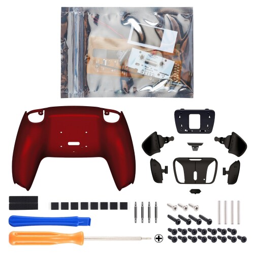 eXtremeRate ps5コントローラー(BDM-030&BDM-040&BDM-050)に対応用純色の金属バージョンRISE4背面リマップキット(RMB)、ps5コントローラー用アップグレードボード&バックシェル&黒い背面ボタン4|アルメリアセカンドストア