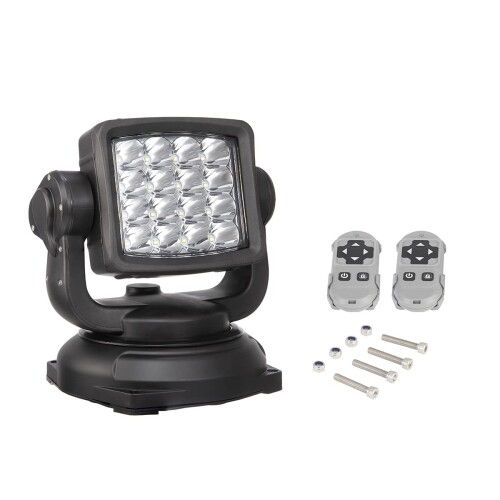 LEDサーチライト 10-30 VDC 80W 6000K 投光器 10000ルーメン スポット型 狭角 作業灯 無線リモコン コントロール 防水 船舶 ボート 漁船 重機 12v 24v 兼用 Lightronic|アルメリアセカンドストア