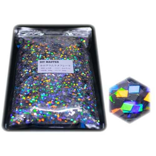 DIY MASTER ホログラム ラメ フレーク スクウェア 3粍 500g