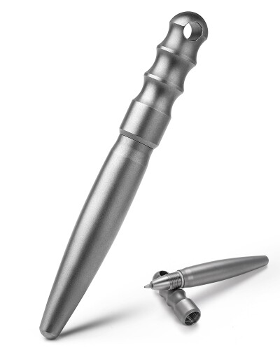 TIMULTI チタン ボールペン 短い メタリックペン キーホルダー ミニ EDC ペン ポケットペン キーリング付き (KP4?艶消し/94mm)