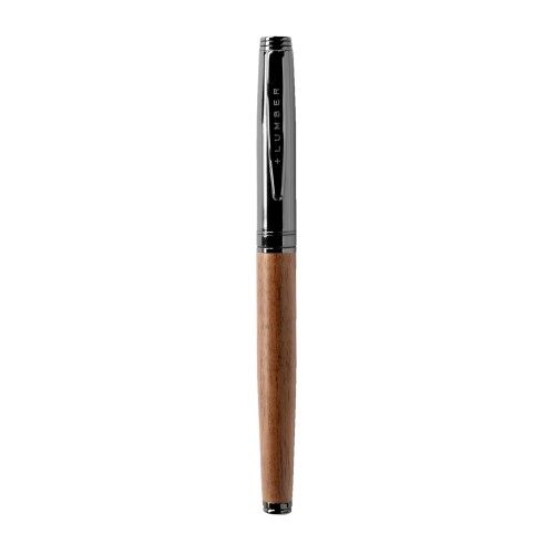 「BALLPOINT PEN SLEEK」銘木をプラスした丸型ボールペン (ウォールナット)