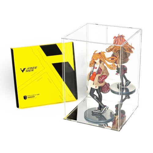 iFREEMEN フィギュアケース コレクションケース アクリルケース ネジなし簡単組み立て 背面ミラー ミラー付き ショーケース ディスプレイケース 5色13サイズ 便利グッズ満載 (20x20x30cm, 台