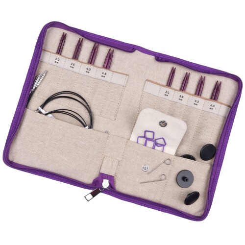 KnitPro Ginger Purple 付け替え式輪針仕掛ける 10糎 \u0026 13糎 8ありの実 GlideX吊りひもやとい入れる 編み物労働者階級 ジンジャーパープル 31601 高品質 編物 手芸