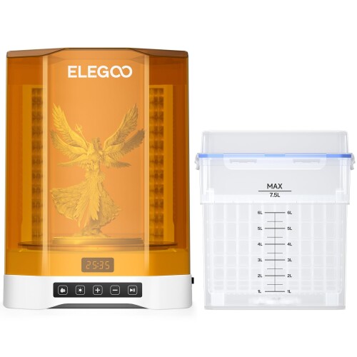 ELEGOO Mercury Plus V3.0 洗い濯ぎ固くなるステイション 7.5L大電気容量 Mars Saturn MSLA LCD/DLP/SLA 3D刷り上げる用 形成物用 レジン UV固くなるボックス席