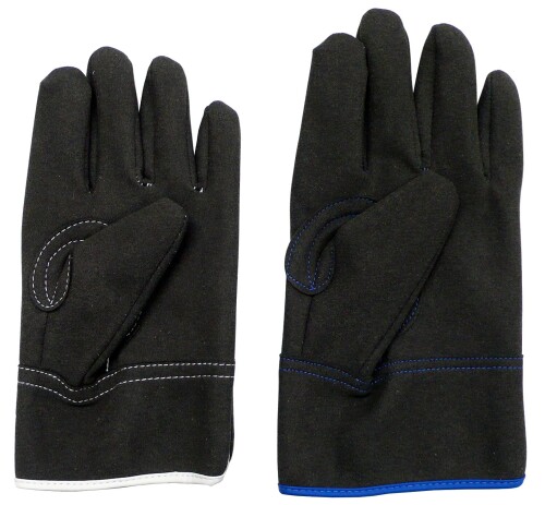 (のばのば) TOUGH GLOVE 人工なめし革グローブ 生まれながらなめし革を超えた人工なめし革 黒いこと 10双組 H901 (L大いさ：10双組(リストバンド青碧))