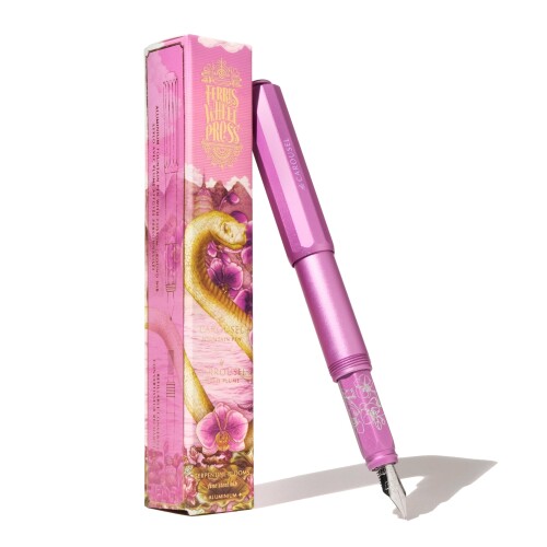 Ferris Wheel Press, Aluminum Carousel Fountain Pen, Serpentine Blooms, Aircraft grade aluminum body, Threaded cap with air seal system, Medium