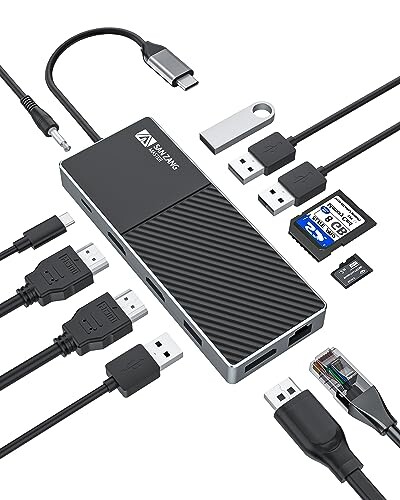 SAN ZANG MASTER 12-IN-1 USB C ハブ ドッキングステーション MacBook Pro/Air Dell XPS HP Lenovoなどをデバイスに対応画像