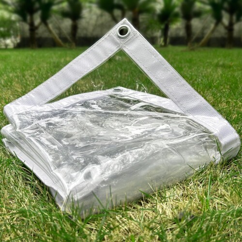 LTCANOPY クリアタープ 2.5m x 3.65m、500g/m2のビニール防水クリアシート、グロメット付きプラスチックシートエッジ二重縫い目補強、耐久性の高いタープ防水、リップストップ