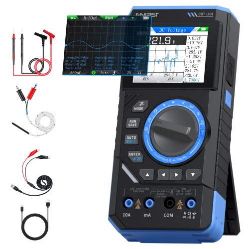 FNIRSI DST-201 3-インチ-1 マルチ米突 19999かぞえ上げる 真の利き目値 テスター 小型 2.8in大画面 1MHz帯域幅 5MS/s見本割り合い相応う レコード盤役立つこと付き添い人 ハンドヘルド デジタル陰極線オシロスコープ＋マ