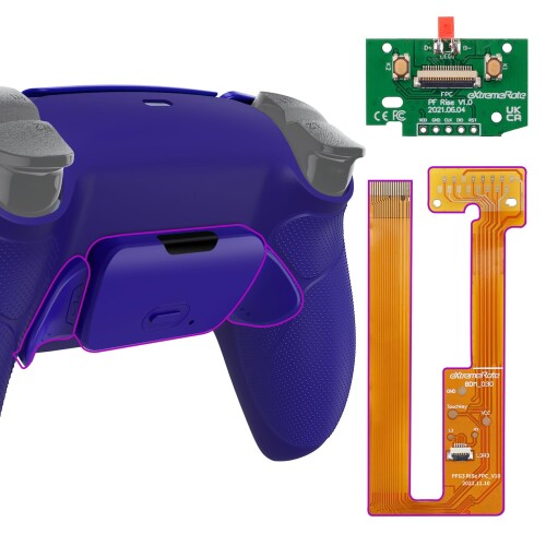 eXtremeRate ps5コントローラーBDM-030&BDM-040&BDM-050に対応用プログラム背面パドルプラスティック製ラバー付きピュアカラーライズリマップキット、ps5コントローラーに対応用アップグレード