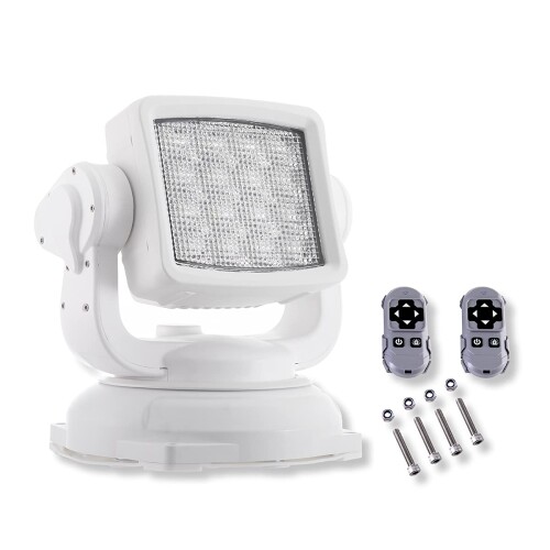 LEDワークライト 80W 6000K 投光器 8000ルーメン 広角 作業灯 サーチライト 無線リモコン 白色ボディー 防水 船舶 ボート 漁船 重機 12v 24v 兼用 Lightronic