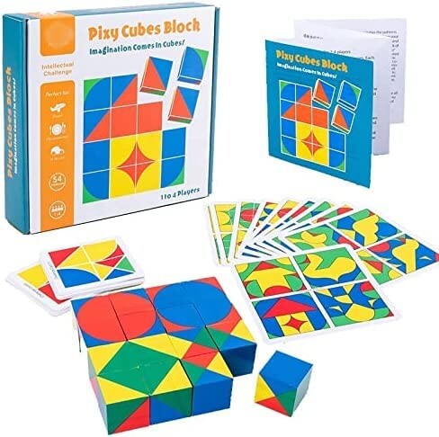 ピクシー キューブ ブロック 図形 パズル モンテソーリ教具 知育玩具 積み木 スタッキング タングラム画像