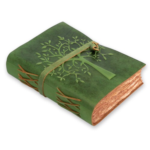 LEATHER VILLAGE Tree of Life 逐次刊行物 ノートパソ 写生帳 当用日記 - 13 X 8 in - 緑であること - 200 ペイジ - 水彩画紙 - Book of Shadows - ヴィンテージレザー綴じ逐次刊行物 お上さん\u0026成人男性用