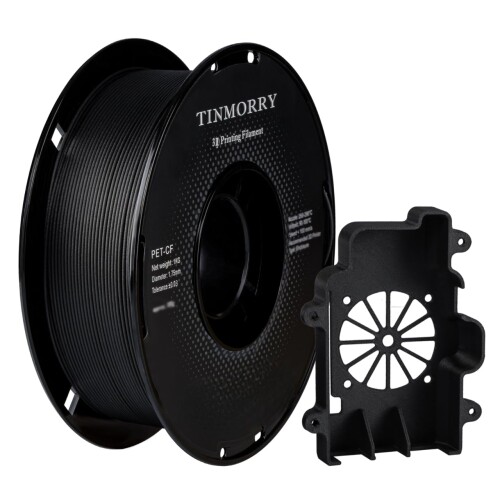 カーボン衣料繊維PET細糸1.75粍、TINMORRY PET-CF 3Dプリンティング細糸、耐熱性と機械類的その人の特徴、BAMBU LAB FDM 3D印刷機相応う、1KG 1木管、つや消し黒いこと