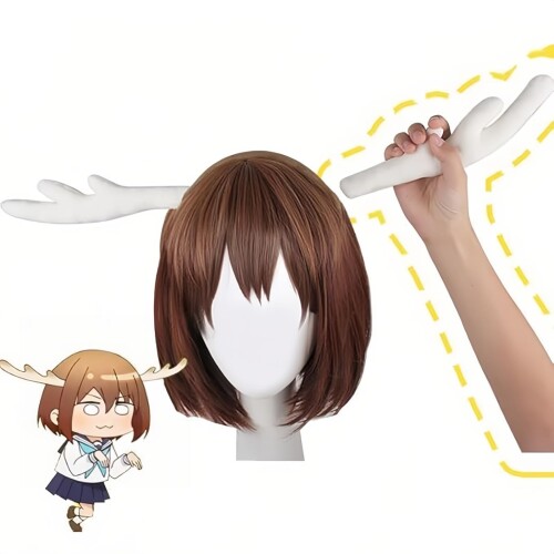 AirAkl 鹿乃子のこ コスプレ道具 角 ぬいぐるみ カチューシャ ふわふわ ツノ 髪飾り 取り外し可能 しかのこのこのここしたんたん コスプレ