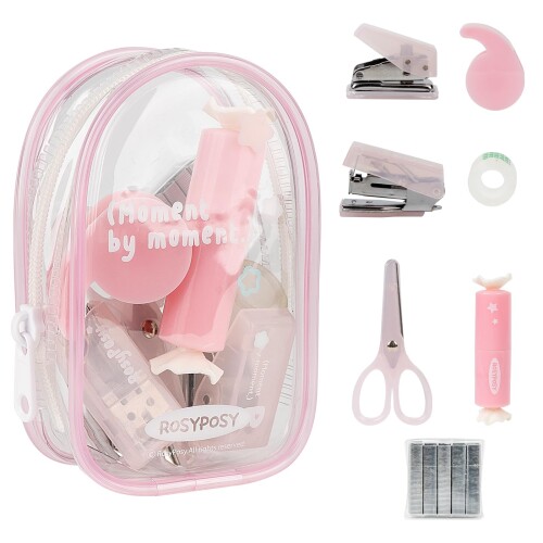 楽天市場】多機能文房具セット ツールキット 8点 ホチキス 穴あけ