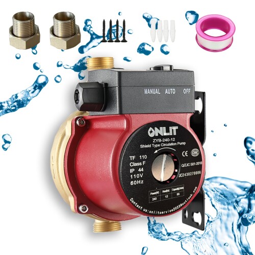 Onlit 給湯加圧揚水機 最大限度磁場40L/時間 最大限度揚高10m 当てはめる水温2-110[度] 全自動小銃ブースター揚水機 最高圧シャワーウォーターポンプ 壁に取り付け能力のある 錆ない 低耳障りな音 海門水加圧 給湯器加圧 日本