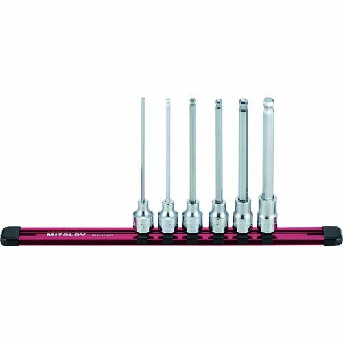 水戸工機 株 ミトロイ 3/8 ヘックスソケット ボールポイント ロング ホルダーセット 6コマ7点 HHB307ML|アルメリア店