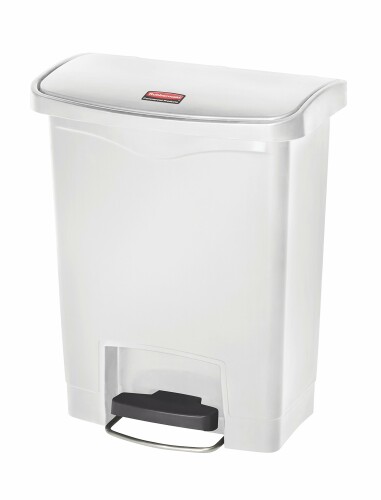 天然ゴムお手伝いさん(Rubbermaid) 向こう正面足つき Slim Jim ステップオンコンテ 白 30L 1883555