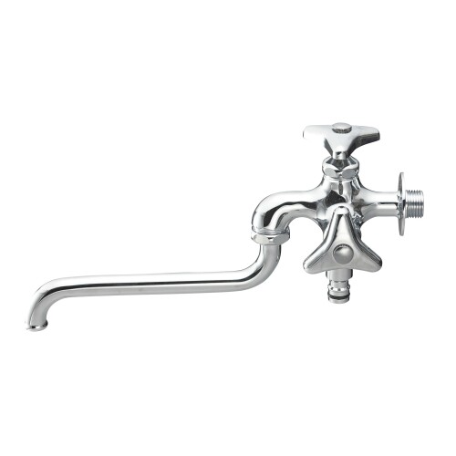 SANEI(サンエイ) 散水用二口自在水栓 呼び13 別売のジョイントで散水ホースとワンタッチ接続 寒冷地用 E106K-13 シルバー|アルメリア店