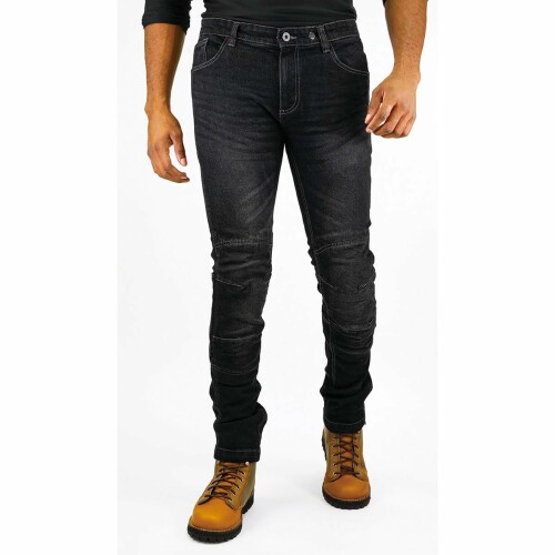 コミネ(KOMINE) バイク用 パンツ KVジーンズ ブラック XL WJ-747S 1158 春夏秋向け プロテクター CE規格レベル2 ストレッチ素材｜アルメリア店