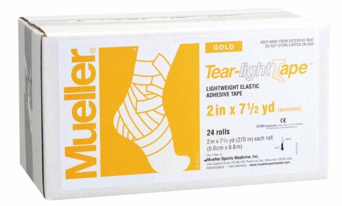 ミューラー(Mueller) テーピング ホンブルグ帽伸縮 ティアライトテープ ゴールド 50粍幅 24巻入り口・入口 130685