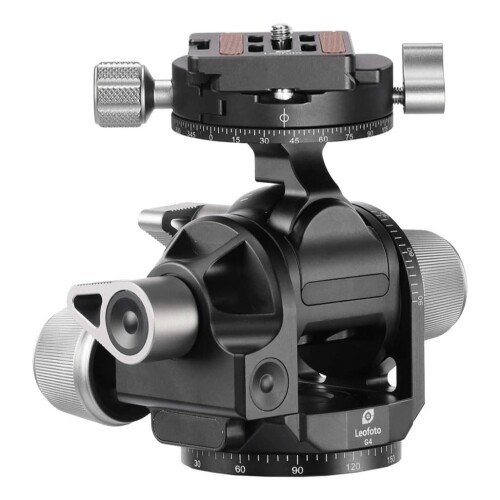 Leofoto ギア雲台 G4+NP-60 微動調整可能 耐荷重量20kg ベース径60mm 三脚取付ねじ UNC 3/8"-16 (太ねじ)シュープレート付属 アルカスイス互換|アルメリア店