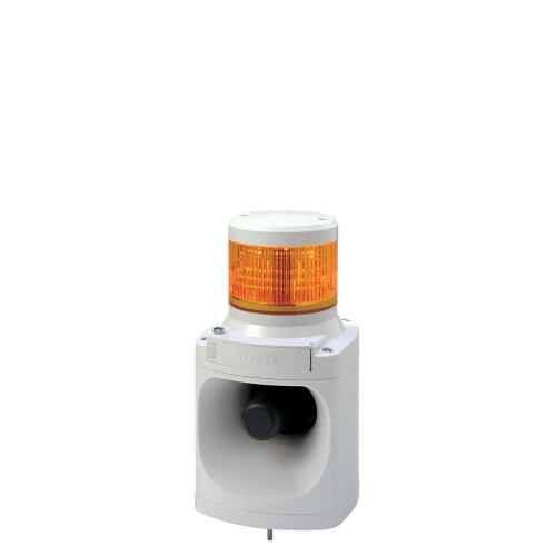 パトライト/PATLITE LED積層交通信号灯付き添い人陰電子音知らせ器 合図電話機 LKEH-102FA-Y Φ100 DC24V 1段 黄味がかった
