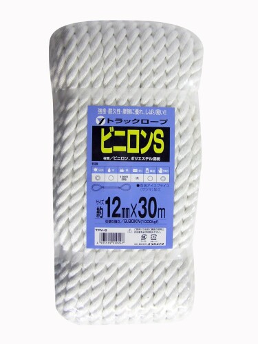 ユタカメイク ビニロンSトラックロープ TRV‐6 12mm×30M