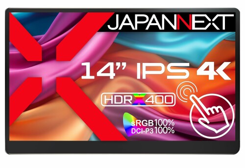 JAPANNEXT 14in 移動性管する IPS ダイアログボックス 4K UHD 3840x2160解像力 かっこ良い入れもの付き添い人 (Type C/マイコン相応う/金棒引き内蔵 / sRGB100% / 非光輝) JN-MD-IPS140UHDR-T