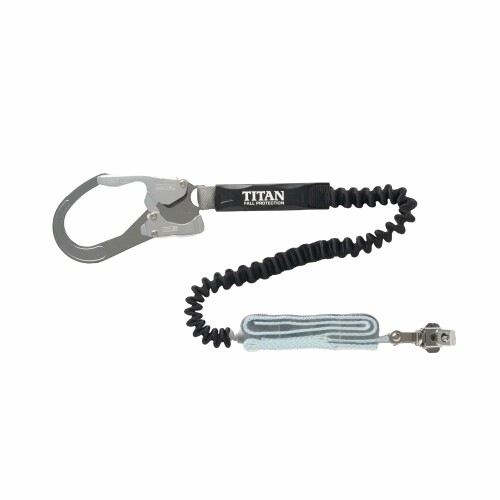 タイタン(TITAN) ハーネス用伸縮式シングルランヤード EXJ HL-EB-130 (タイプ1 / 130kg仕様 / ブラック)