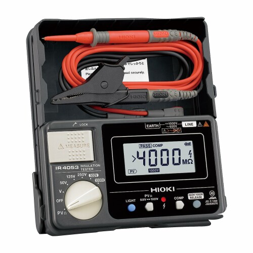 HIOKI (日置電機) IR4053-10 絶縁抵抗計 メガー テスター 太陽光 PV 日本製 JIS認証 デジタル 5レンジ 50V 125V 250V 500V 1000V