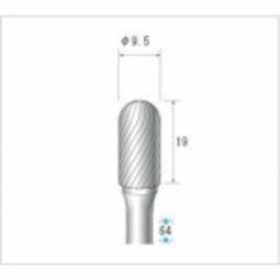 ナカニシ 超硬カッター 円筒先丸(シングルカット) 刃径9.5mm 刃長19mm 26073