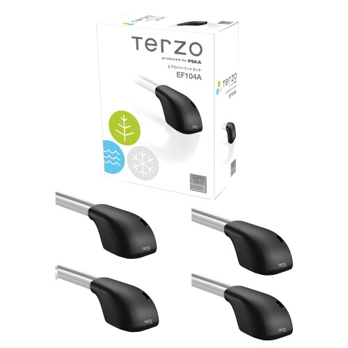 Terzo テルッツォ (by PIAA) ルーフキャリア ベースキャリア フット 4個入 ダイレクトルーフレールタイプ ブラック エアロバー用 ロック付 EF104A｜アルメリア店