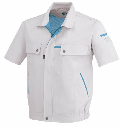 (ジーベック) 御役目服(上衣) 1551-22-SS しろがね色薄墨色 SS 安全・保護用品-シャツ